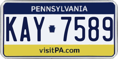 PA license plate KAY7589