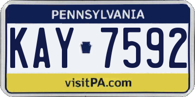 PA license plate KAY7592