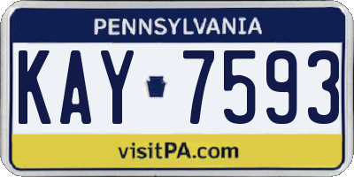 PA license plate KAY7593