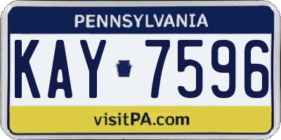 PA license plate KAY7596