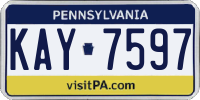 PA license plate KAY7597