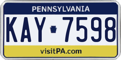 PA license plate KAY7598