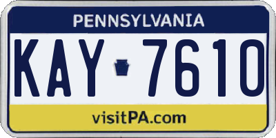 PA license plate KAY7610
