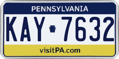 PA license plate KAY7632