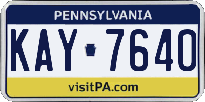 PA license plate KAY7640