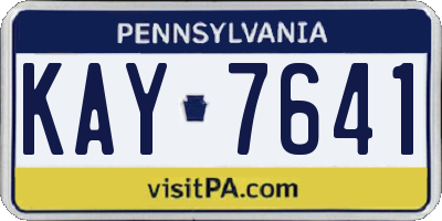 PA license plate KAY7641
