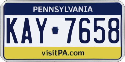 PA license plate KAY7658