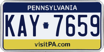 PA license plate KAY7659