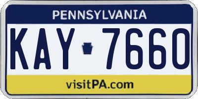 PA license plate KAY7660
