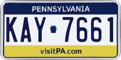 PA license plate KAY7661