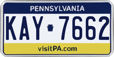 PA license plate KAY7662