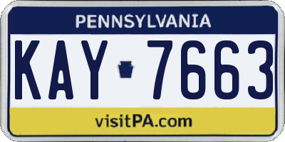 PA license plate KAY7663