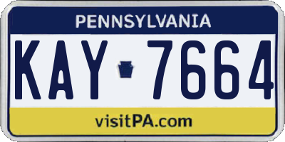 PA license plate KAY7664