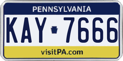PA license plate KAY7666