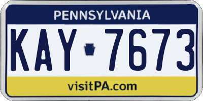 PA license plate KAY7673