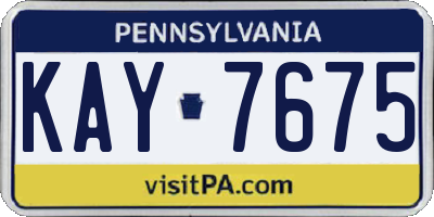 PA license plate KAY7675