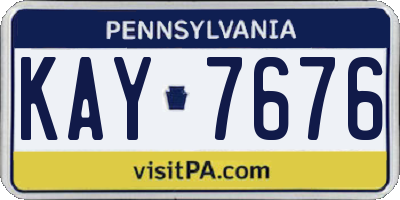 PA license plate KAY7676