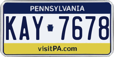 PA license plate KAY7678