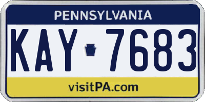 PA license plate KAY7683