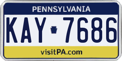 PA license plate KAY7686