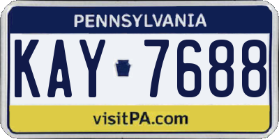 PA license plate KAY7688