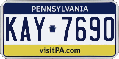 PA license plate KAY7690