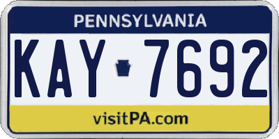 PA license plate KAY7692