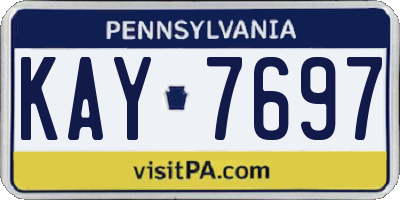 PA license plate KAY7697
