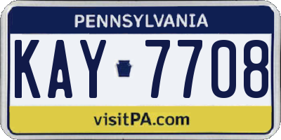 PA license plate KAY7708