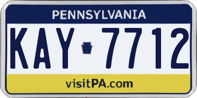PA license plate KAY7712