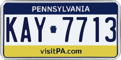 PA license plate KAY7713