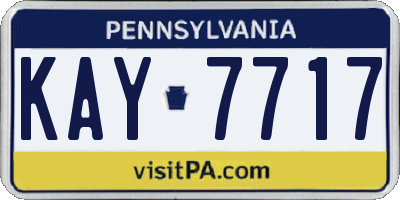 PA license plate KAY7717