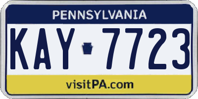 PA license plate KAY7723