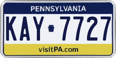 PA license plate KAY7727