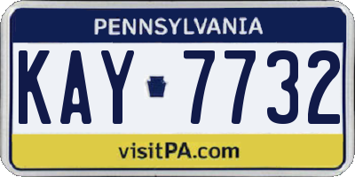 PA license plate KAY7732
