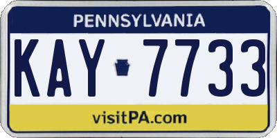 PA license plate KAY7733
