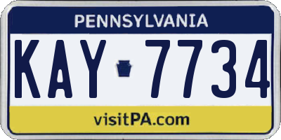 PA license plate KAY7734