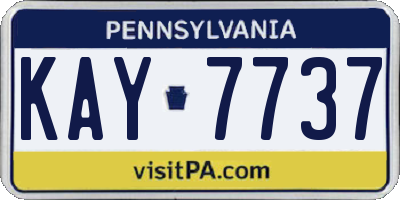 PA license plate KAY7737