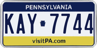 PA license plate KAY7744