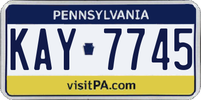 PA license plate KAY7745