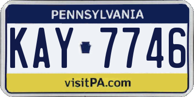 PA license plate KAY7746