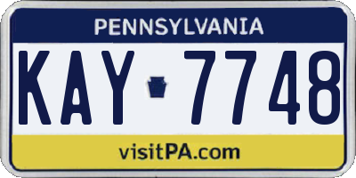 PA license plate KAY7748