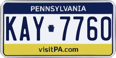 PA license plate KAY7760
