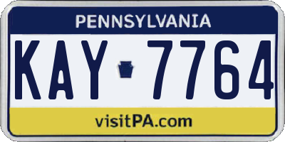 PA license plate KAY7764