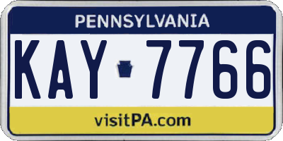 PA license plate KAY7766