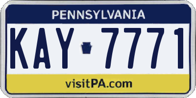 PA license plate KAY7771