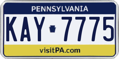 PA license plate KAY7775