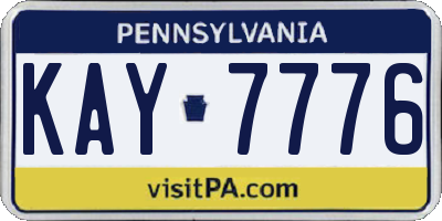 PA license plate KAY7776