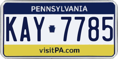 PA license plate KAY7785