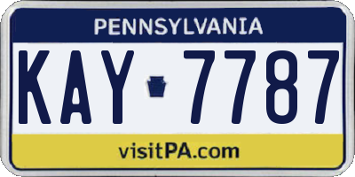 PA license plate KAY7787